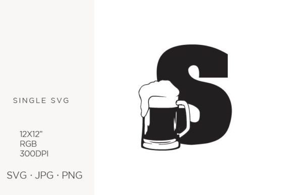 Big Glass of Beer, Letter S: Elevating Your Creative Projects with Premium Vector Art