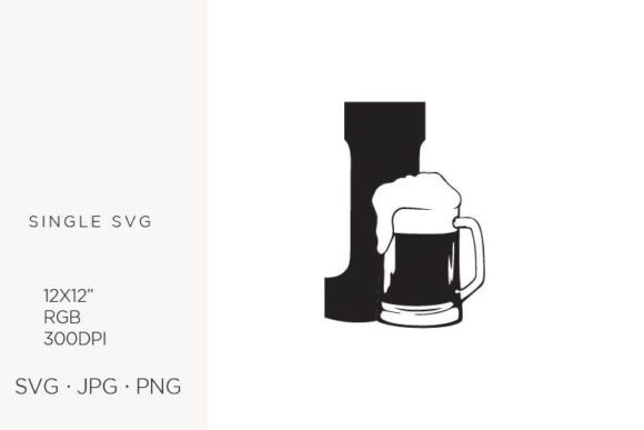 Crafting Identity with the Big Glass of Beer and Letter J Vector Art