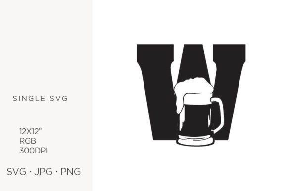 Designing with Purpose: The Big Glass of Beer and Letter W Vector Artwork