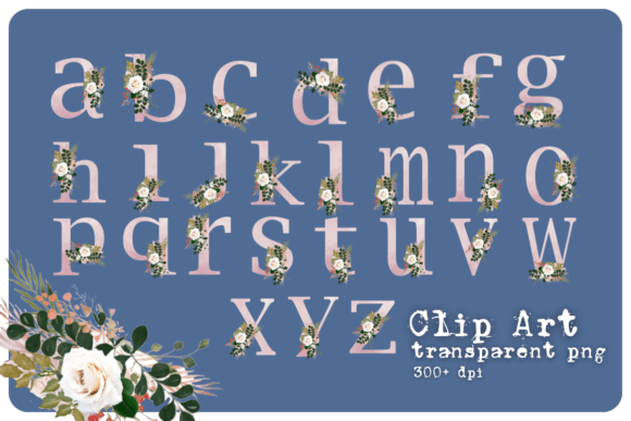 Elegant Rose Alphabet Clip Art Lower: Integrating Floral Typography into Professional Design Workflows