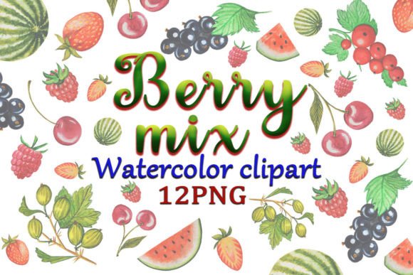 Elevate Designs with Watercolor Clipart Berry Mix