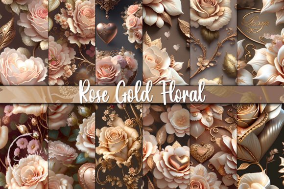 Elevating Creative Projects with Shabby Chic Rose Gold Floral Seamless Patterns