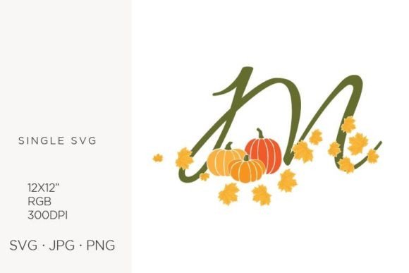 Elevating Your Creative Projects with M Letter, Autumn, Leaves and Pumpkin Designs