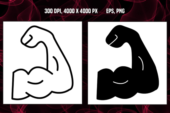 Enhancing Digital Sports Branding with Two Muscular Arm Icons and High-Resolution Vector Assets