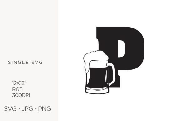 Evaluating the Big Glass of Beer, Letter P Vector for Creative Projects