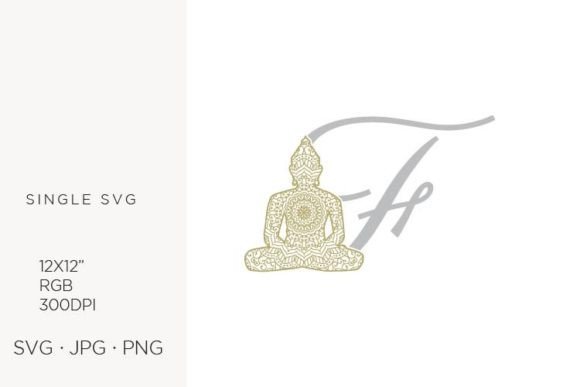 Golden Buddha Monogram Letter F: Elevating Design with Spiritual Elegance