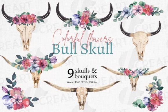 Integrating Watercolour Flower Bouquets and Bull Skulls into Modern Design Workflows