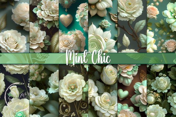Mint Ivory Roses Floral Seamless Pattern: A Guide to Shabby Chic Design
