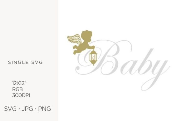 Strategic Visual Communication: Leveraging the Golden Baby Angel with Lantern, Letter for Brand and Creative Impact