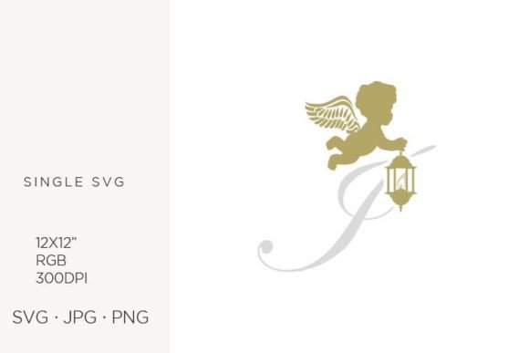 Strategic Visual Positioning: Leveraging the Golden Baby Angel with Lantern, Letter I for Brand and Creative Impact