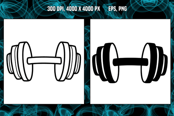 Two Dumbbell Icons: Vector Assets for Web Design