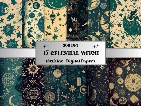 Unlocking Creative Potential with Fantasy Celestial Witch Digital Paper for Modern Designers